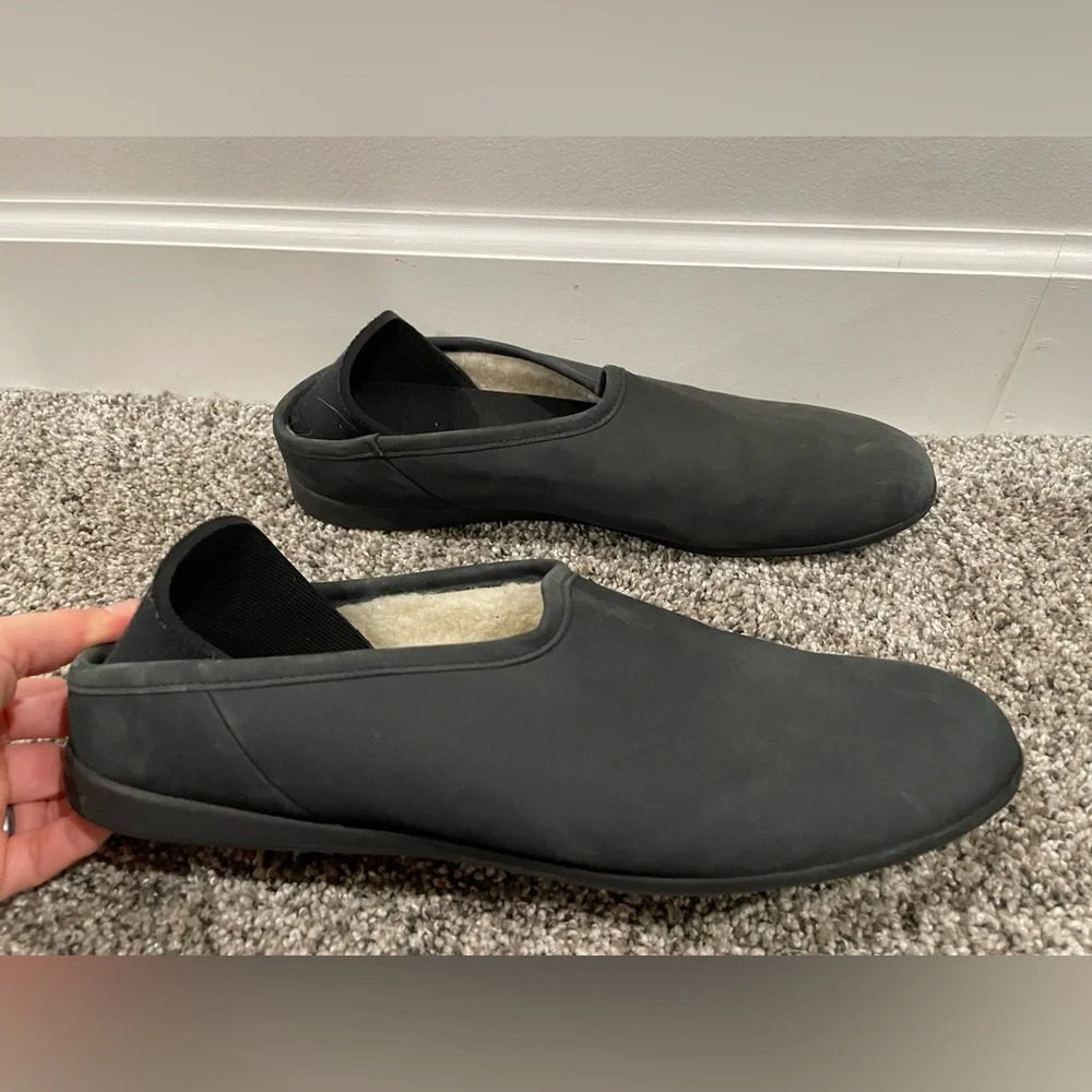 Mahabis Luxe men's black leather slippers, size 43 EU / 10 US - Picture 2 of 11
